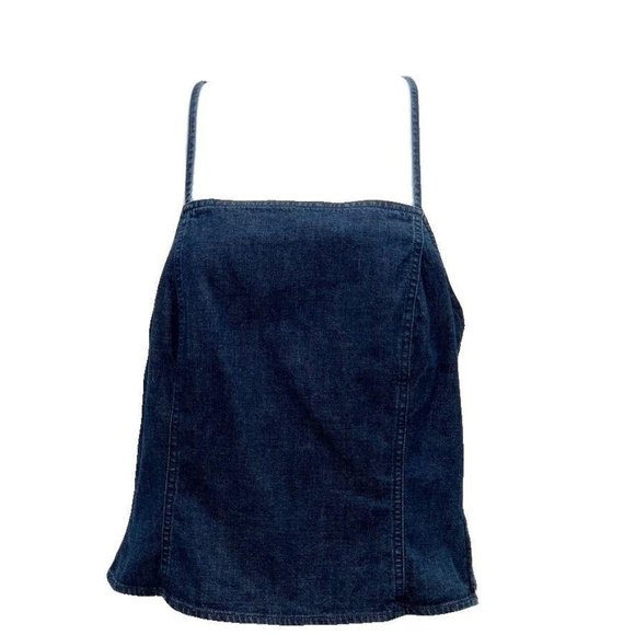Ann Taylor Tops - ANN TAYLOR Blue Denim Spaghetti Strap Halter